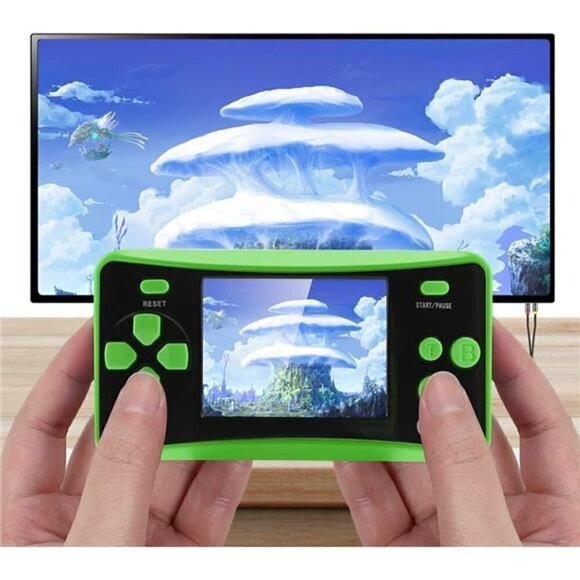 Kids Handheld 182 Built In Games Console Children Ages 4-12 Retro Classic GREEN